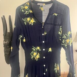 Figueroa & Flower Tiered, Embroidered Maxi-length Dress